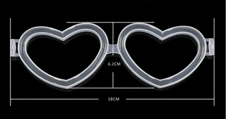 20 шт./лот светящаяся палка аксессуары пластиковая оправа для очков в форме сердца Форма свечение светильник Придерживайтесь очки для вечерние Концерт поставок