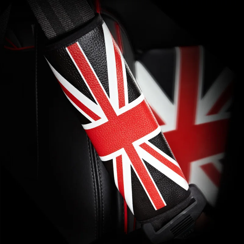 Car Seat Belt Cover Shoulder Cotton Pockets Embroidered For BMW mini Cooper R50 R52 R55 R56 R57 R58 R59 R60 R61 car stowage (7)