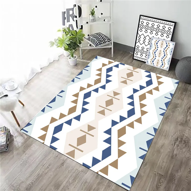 

2019 New Modern Style Simple Printed Carpet Large High Quality Home Mat Modern Living Room Carpet 8mm Thicken Parlor Rug Mat