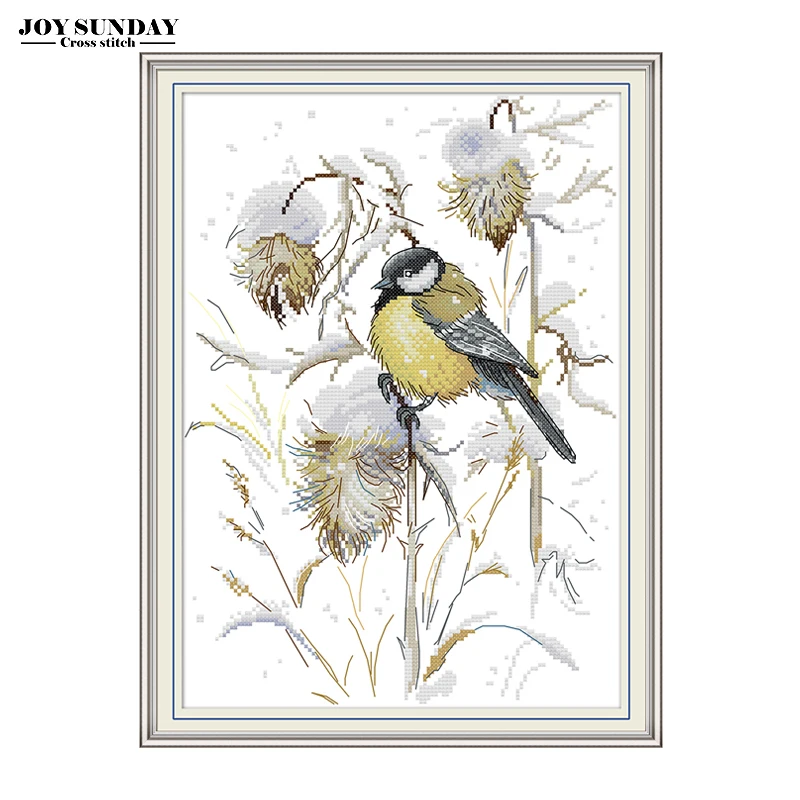 

Bird in Late Autumn Cross Stitch Kit DIY Handwork Paintings 14CT 11CT Counted Embroidery Needlework Sets with Printed Patterns