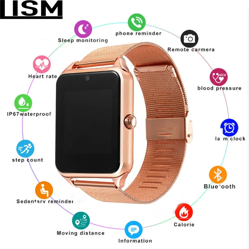 

Z60 Smart Watch GT08 Plus Metal Clock With Sim Card Slot Push Message Bluetooth Connectivity Android IOS Phone Smartwatch PK S8