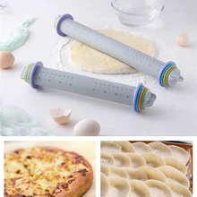 Силиконовая Скалка антипригарные принадлежности для выпечки, помадка, регулируемая скалка для теста, домашнее ремесло, тиснение, инструмент для выпечки, ролик для пиццы