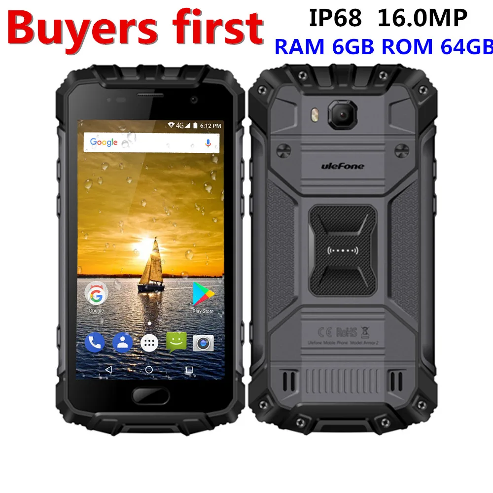 Ulefone Armor 2 смартфон с 5 дюймовым дисплеем восьмиядерным процессором Helio P25 ОЗУ 6 ГБ