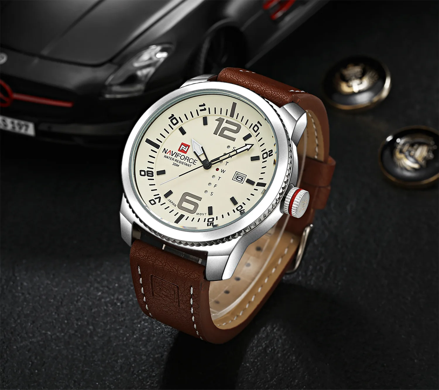 

NAVIFORCE Men Sport Watches Men's Quartz Clock Man Army Military automatic Leather Wrist Watch Relogio Masculino montre homme