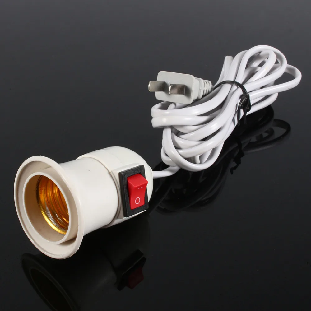 

E27 Light Lamp Bulb Base Adaptor Switch Cable Lamp Light Socket Holder Converter US Plug