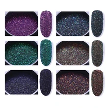 6 коробок голографического лазерного блестящего порошка для ногтей великолепный хромированный набор украшений для дизайна ногтей для УФ-гель-лака маникюрный пигмент