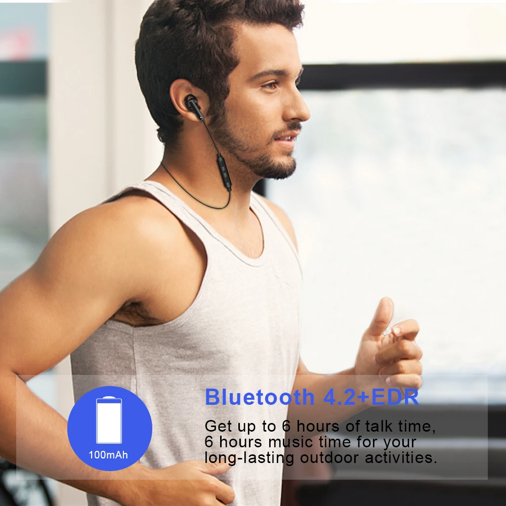 Спортивные Bluetooth наушники ALWUP с активным шумоподавлением беспроводные