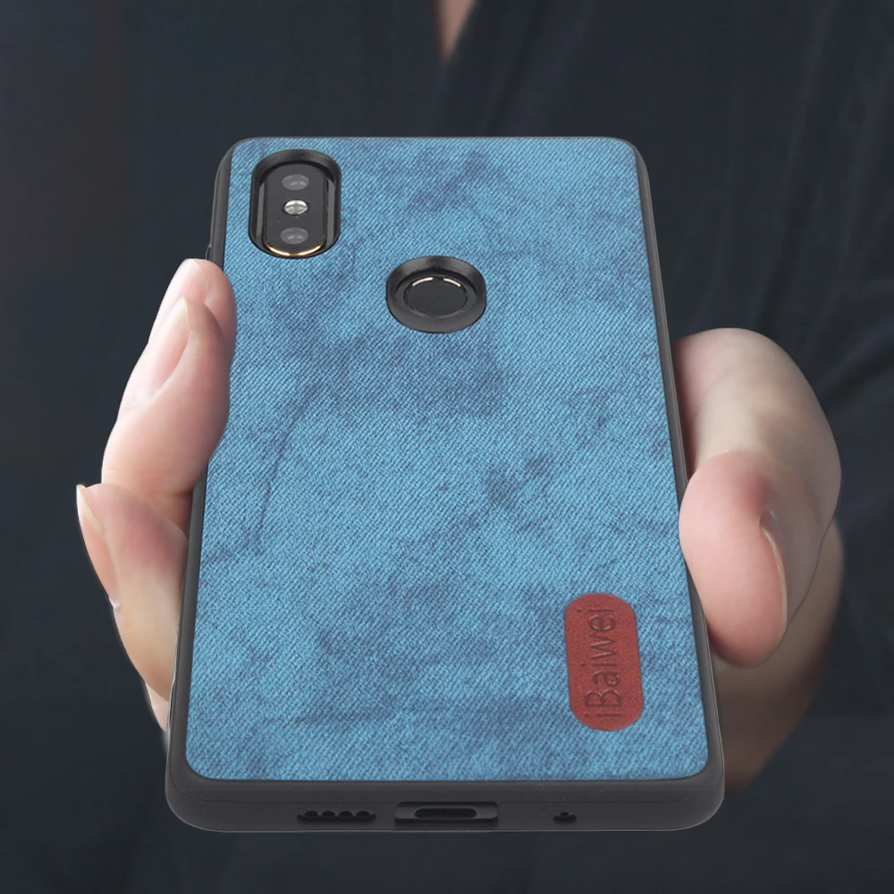 

Retro Denim Phone Case For Xiaomi Mi Mix 2s PC Back Cover Luxury PU Leather Soft Edge Protection Case For Xiaomi Mi Mix 2s Coque