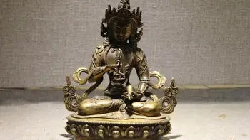 

9 Tibet Monastery Copper Bronze Gilt inlay crystal Vajradhara Vajrasattva Buddha
