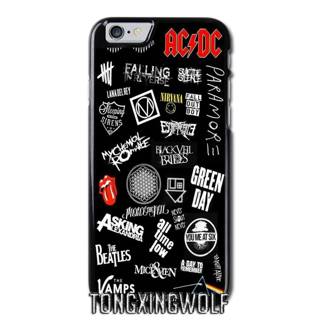 Rock Music Bands Cover Case For iPhone 4 4s 5 5c 5s se 6 6s 7 8 plus x