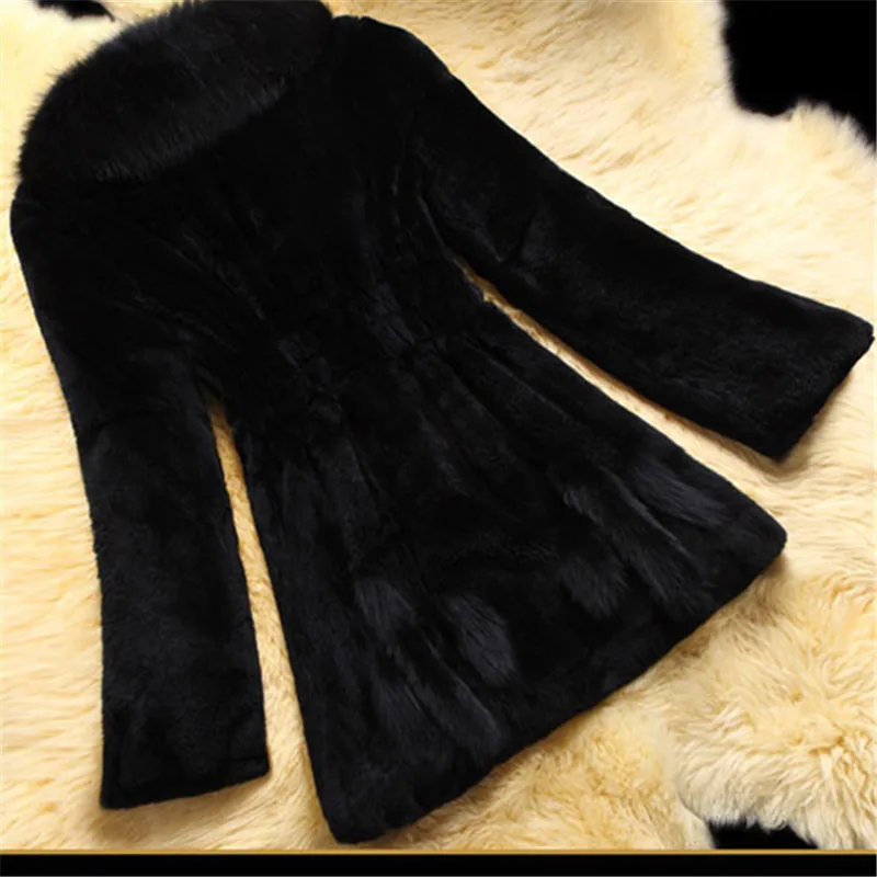 Новое поступление корейский стиль размера плюс облегающее женское длинное пальто из искусственного лисьего меха элегантное уличное меховое пальто из искусственного меха