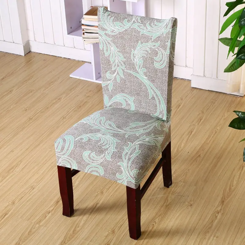 Hyha Floral Letter Dining Chair Cover Spandex Elastic Anti-dirty Slipcovers Protector Stretch Removable Hotel Kitchen Seat Case - Цвет: 16