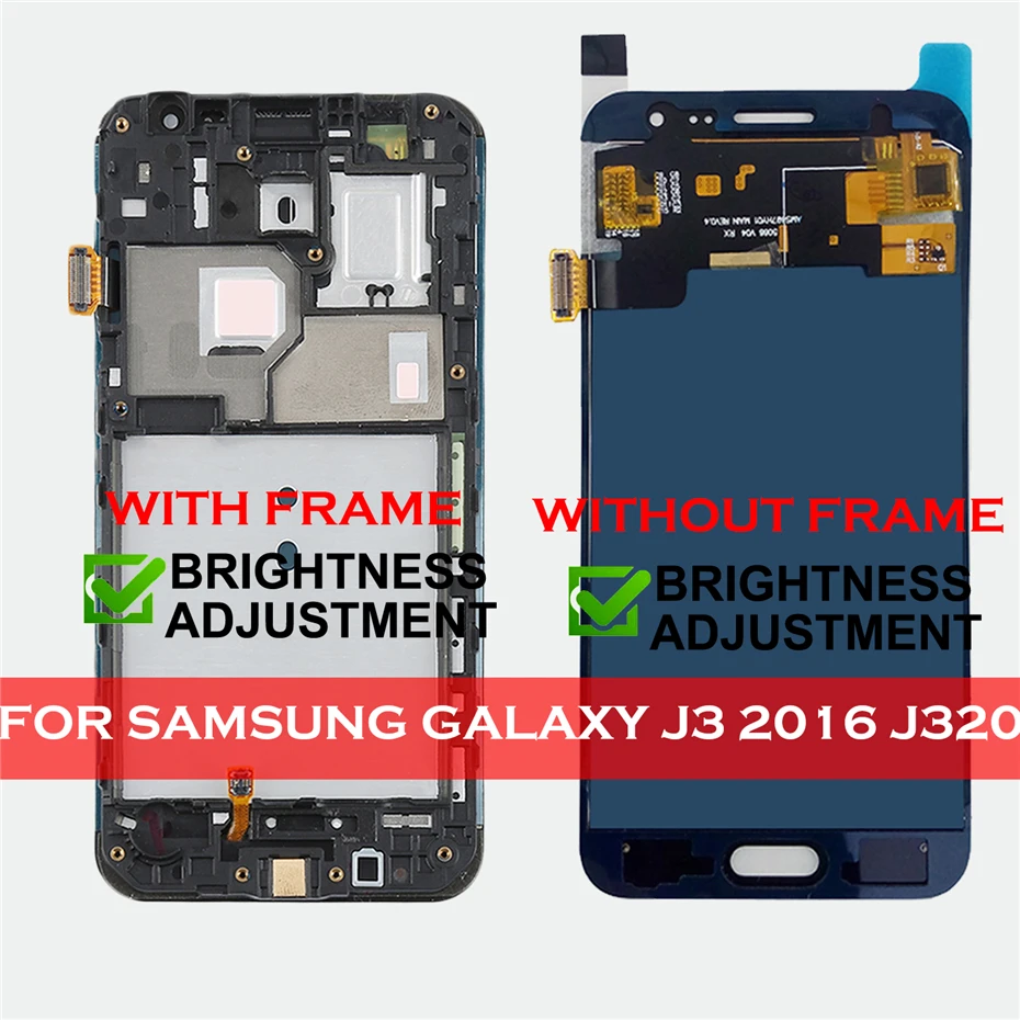 Продажа J320 font b lcd b font для samsung Galaxy J3 2016 J320F дисплей SM J320FN M H DS кодирующий преобразователь сенсорного экрана в сборе сменная рамка кнопка Home