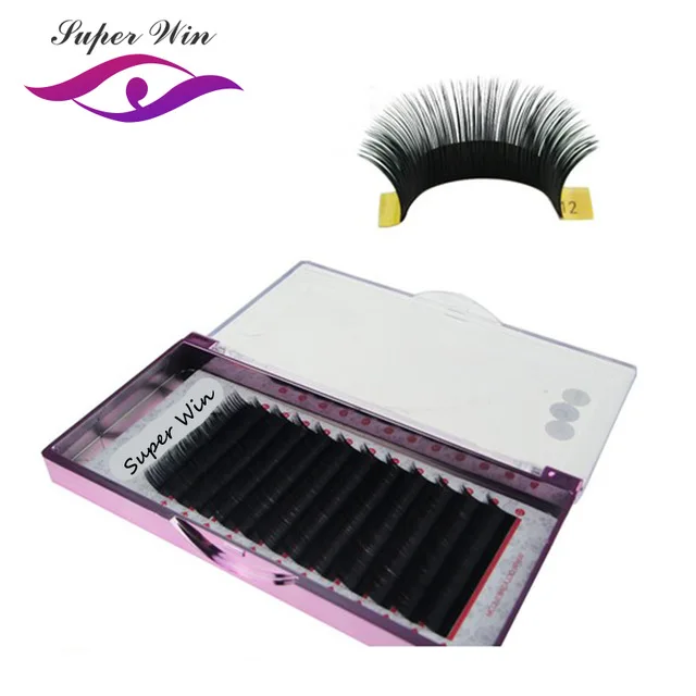 

SuperWin 12rows/case 5~20mm mix premium natural synthetic mink individual eyelash extension makeup cilia professional