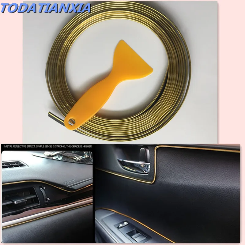 

Car Interior Mouldings Trims Decoration Line FOR opel astra honda civic vw golf 7 seat ateca volvo xc60 touran opel insignia bmw