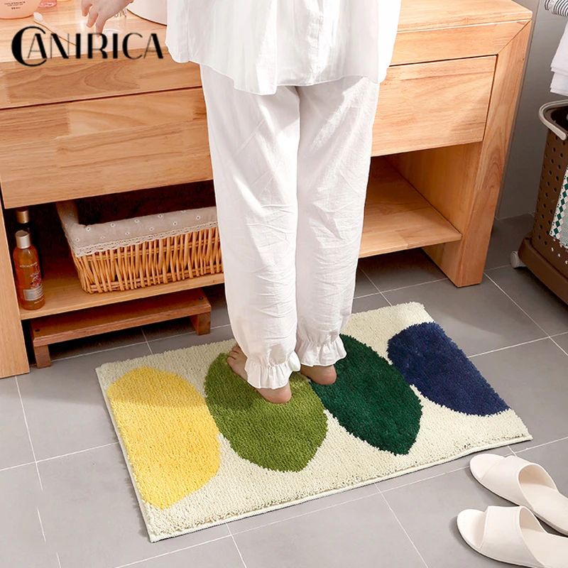 CANIRICA Floor Mat Nordic Non-slip Welcome Stair Mat Microfiber Bathroom Rug Rectangle Door Carpet For Hallway Home Decoration