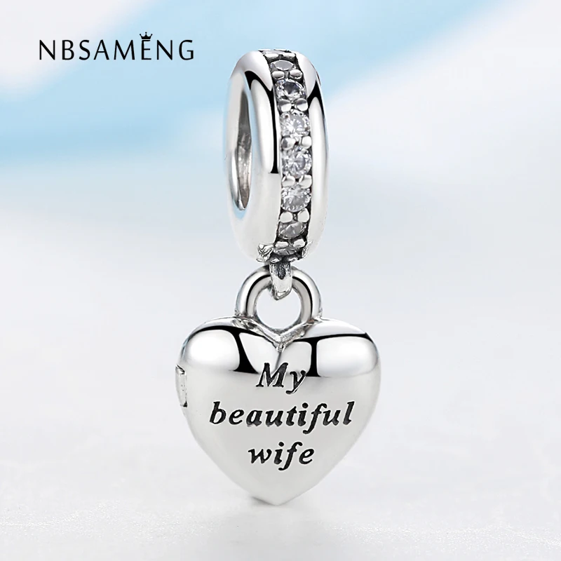 

Authentic 100% 925 Sterling Silver Forever Always Heart Openable Pendant Beads Charms Fit Pandora Bracelets Bangle DIY Jewelry