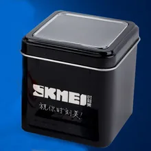 Новые брендовые часы SKMEI с железной коробкой, подарочные коробки для часов для мужчин и женщин, спортивные модные кварцевые наручные часы
