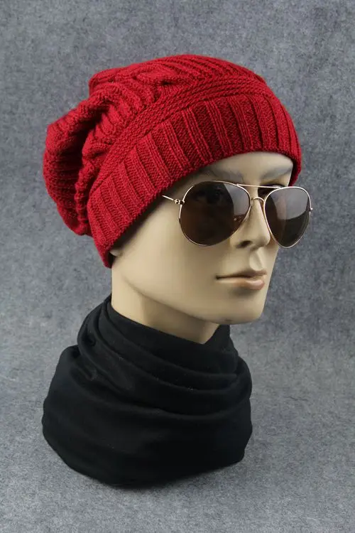 Милые зимние шапки для женщин Skullies Gorros шапка эластичная для женщин мужчин брендовая теплая унисекс однотонная Красная Вязаная Шапка