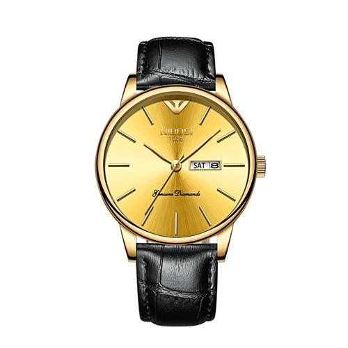 NIBOSI часы для мужчин модные спортивные Кварцевые Полный сталь Золото Бизнес для мужчин s часы лучший бренд класса люкс водонепроница - Цвет: O