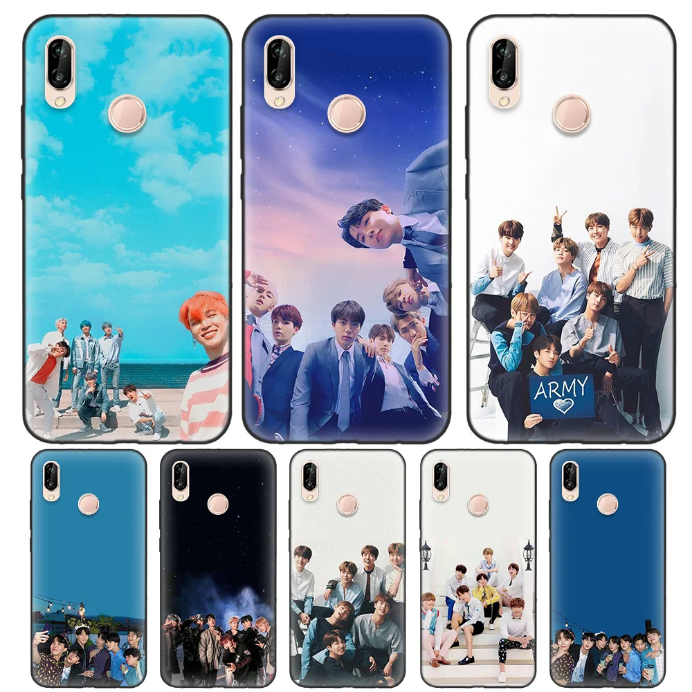 

Black Soft Silicone Bag Cover Case for Huawei P9 P10 P20 P30 Mate 10 20 Lite Pro P Smart Z Plus 2019 Nova Capa Coque Cas JIN Kim