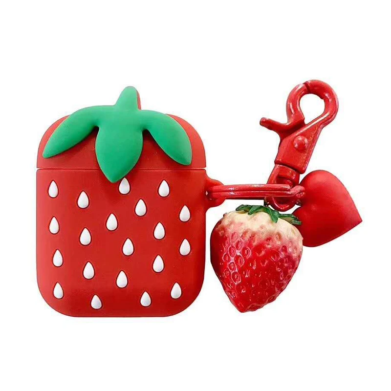

Strawberry 3D Cartoon Earphone Earphone Protection Case Accessories For For Airpods Wireless Bluetooth Headphone