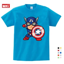 Fashion Captain America Distressed Shield Logo Cotton T-Shirts Boy Girls Printing T-shirt 3T-9T Gifts for Children's Birthday Fashion Captain America Distressed Shield Logo Cotton T-Shirts Boy Girls Printing T-shirt 3T-9T Gifts for Children's Birthday