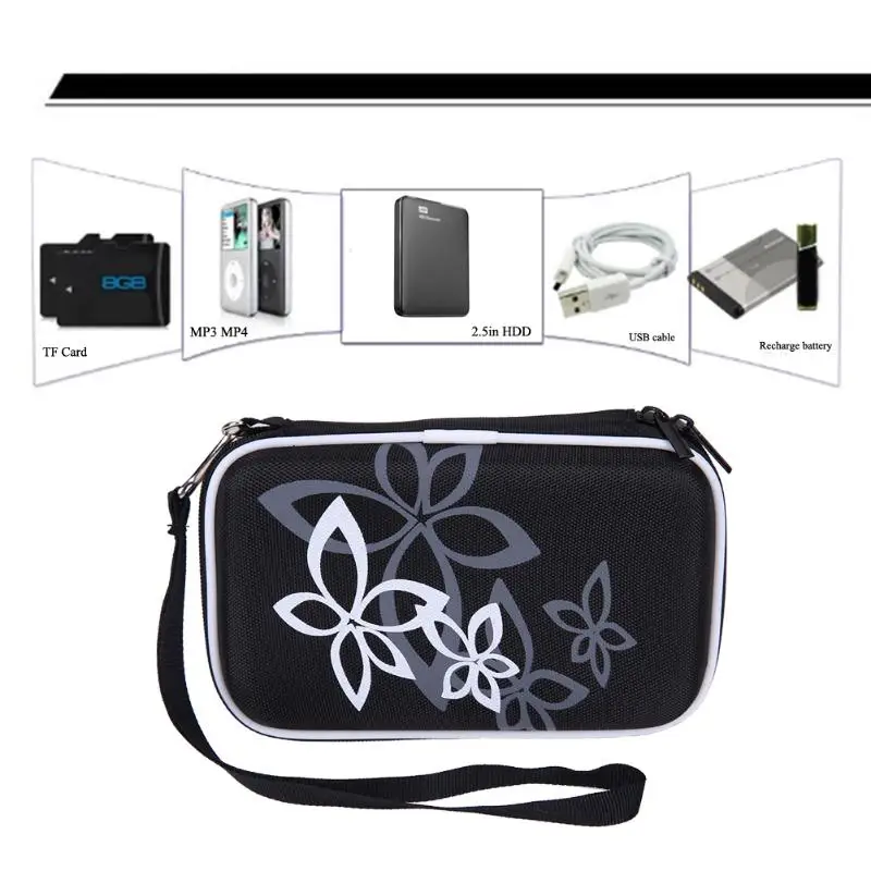 

2.5" HDD Bag External USB Hard Drive Disk Carry Mini Usb Cable Case Cover Pouch Earphone Bag for PC Laptop Hard Disk Case
