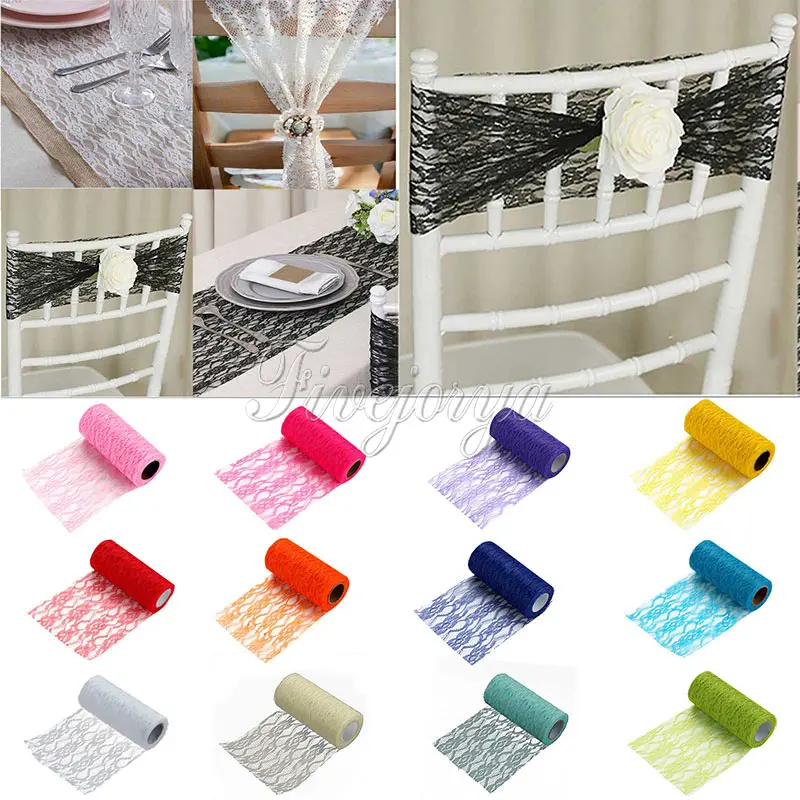 6/" 10YD Lace Tulle Roll Netting Spool Tutu Wedding Party Chair Sash Fabric Craft