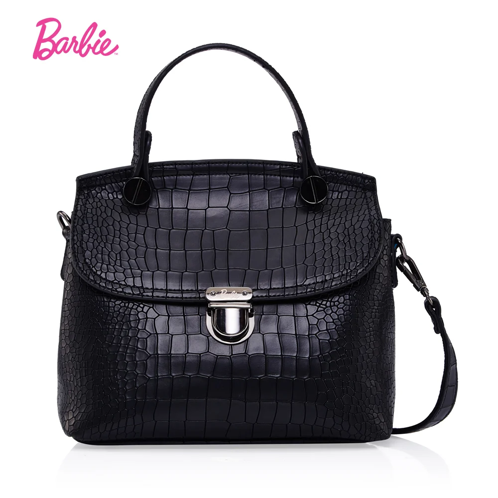 

Barbie Women Bag Crocodile skin Pattern black PU Leather vintage Fashionable women handbag Bags