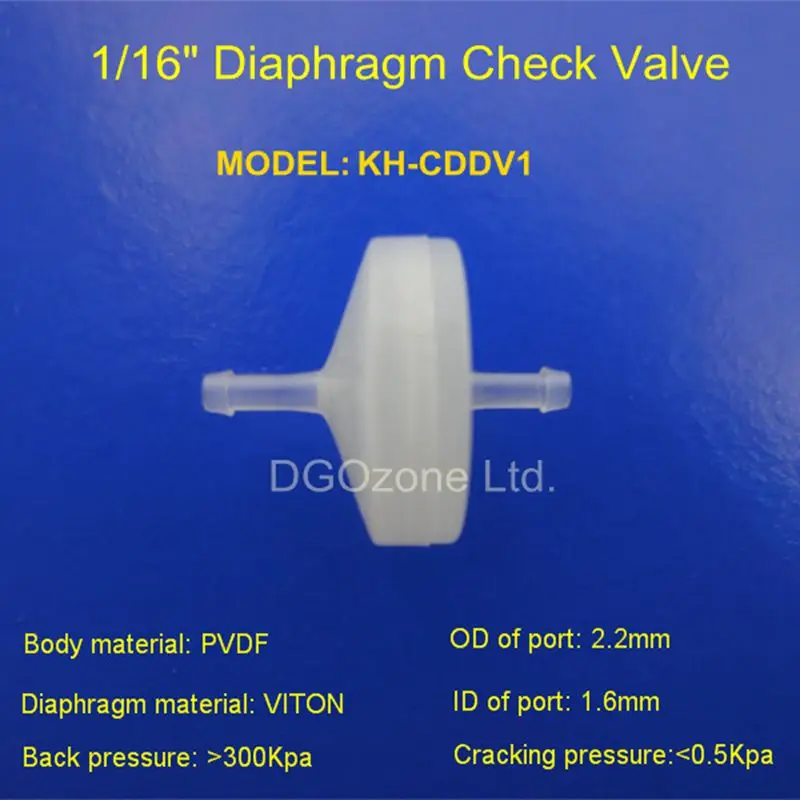 PVDF 1/" мембранный обратный клапан для озона chack клапан аквариумный озонатор 1/16" клапан KH-CDDV2 - Цвет: 1-16 inchs