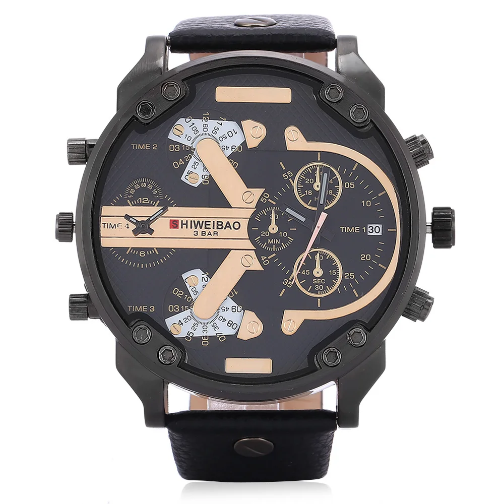 dz military watches for men cool mens watches quartz wrist watch dual time zones clocl male free shipping (5)
