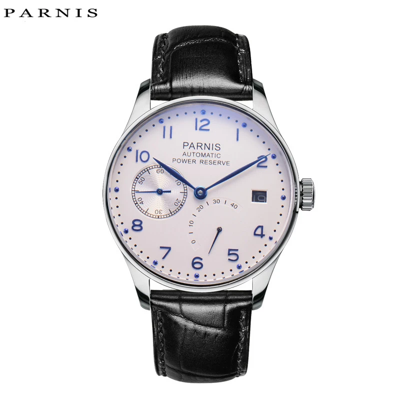 Parnis 43mm Mechanical Watches Men 2018 Calendar Waterproof Automatic Self Wind Watch Black Silver Parnis 43mm Mechanical Watches Men 2018 Calendar Waterproof Automatic Self Wind Watch Black Silver
