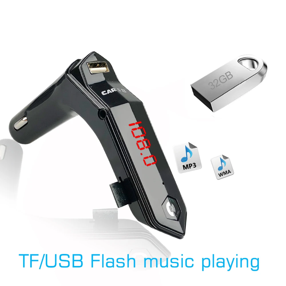 FM трансмиттер автомобильный беспроводной с поддержкой TF/USB 3 1 А|FM-трансмиттеры| |