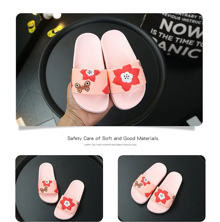 Kids Slippers For Girls Cartoon Ladybugs Beach Flip Flops Boys Soft Pvc Shoes Cute Insect Slippers Children Summer Flat Slides