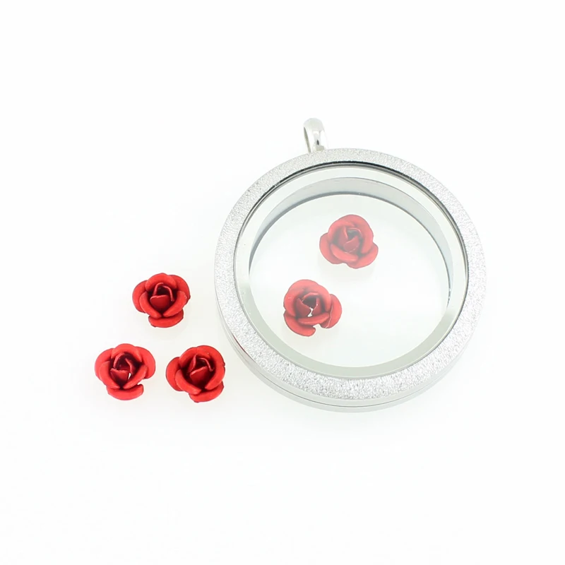 Red Poppy Flower Charm memory Locket Keyring Necklace Bracelet