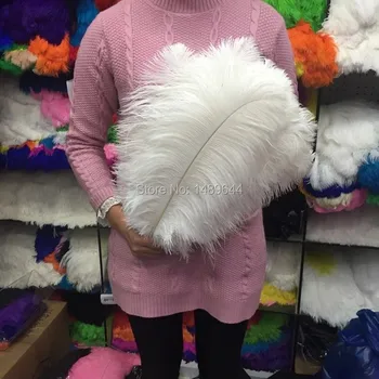 

Hot factory sales 50pcs high quality white ostrich feathers 14-16 inches / 35-40 cm