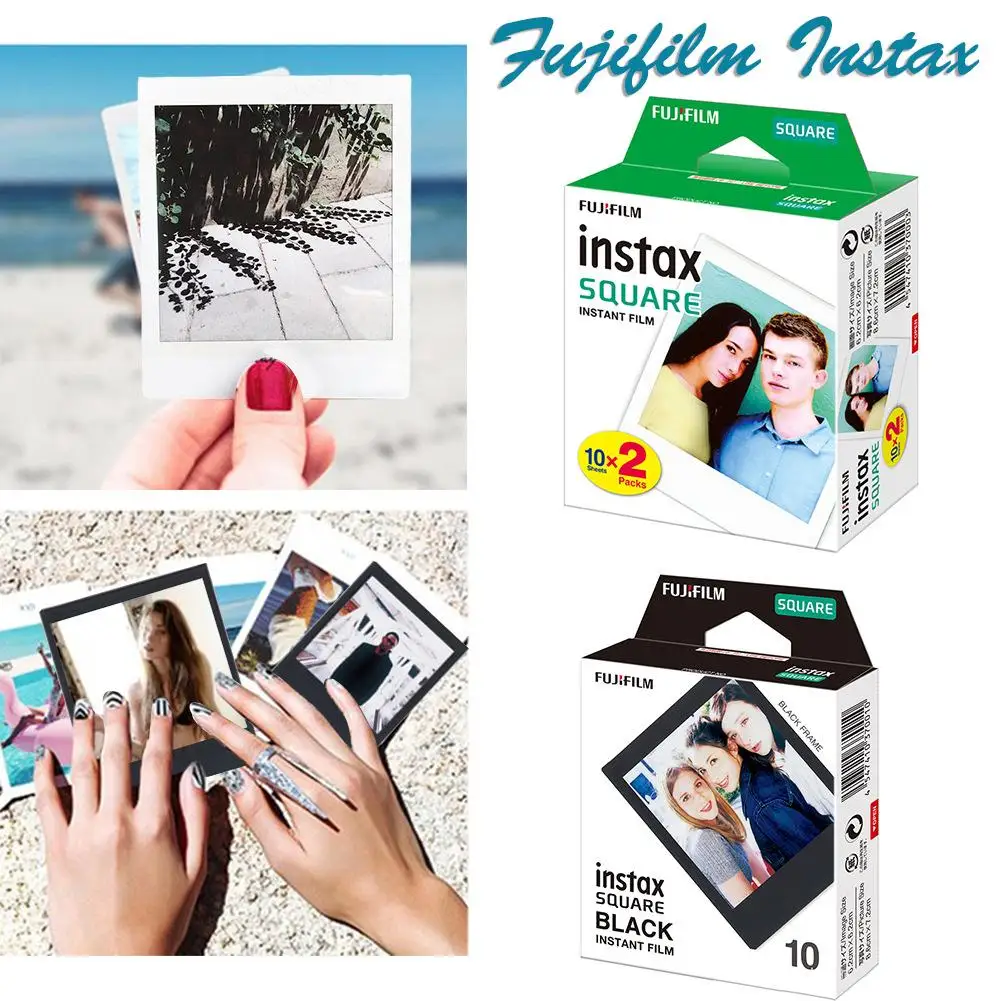 Для Fujifilm Instax квадратная пленка белый/черный Мини край фотобумага для Instax SQ10 SQ6 SQ20 мгновенная камера поделиться SP-3 принтер