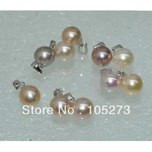 Новое поступление AAA 10 шт. 7-8 мм круглая натуральная пресноводная серебряная подвеска с жемчугом высокое качество свободные бусины Новинка