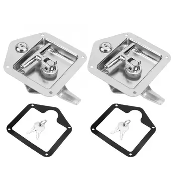 

Folding T-Shape Handle Lock Tool Box Keys Kit for Truck Trailer Stainless Steel