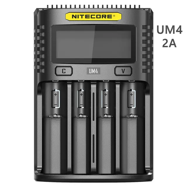 NITECORE UM4 UM2 UMS4 UMS2 SC4 превосходное автомобильное зарядное устройство для литий-ионных аккумуляторов IMR LiFePO4 Ni-MH(NiCd) 18650 17650 17670 16340 21700 - Цвет: UM4 2A