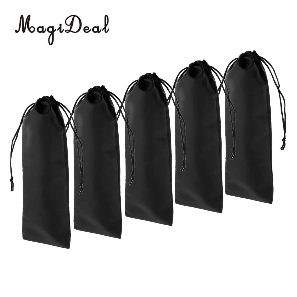 MagiDeal 5 Pieces Drawstring Storage Bag for Hair straighteners & Curling Wands Portable Drawstring Hair Extension Garment Bag