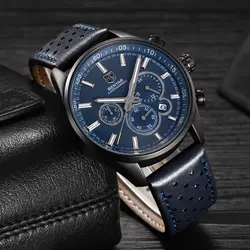 Мужские повседневные спортивные кварцевые часы мужские s часы BENYAR лучший бренд Роскошные Кварцевые часы кожаные военные часы наручные