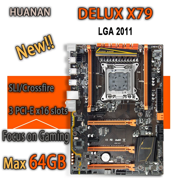 Игровая материнская плата huanan Zhi Deluxe Версии X79 для intel LGA 2011 ATX combos E5 1650 V2 SR1AQ DDR3 RECC память Макс 64 ГБ