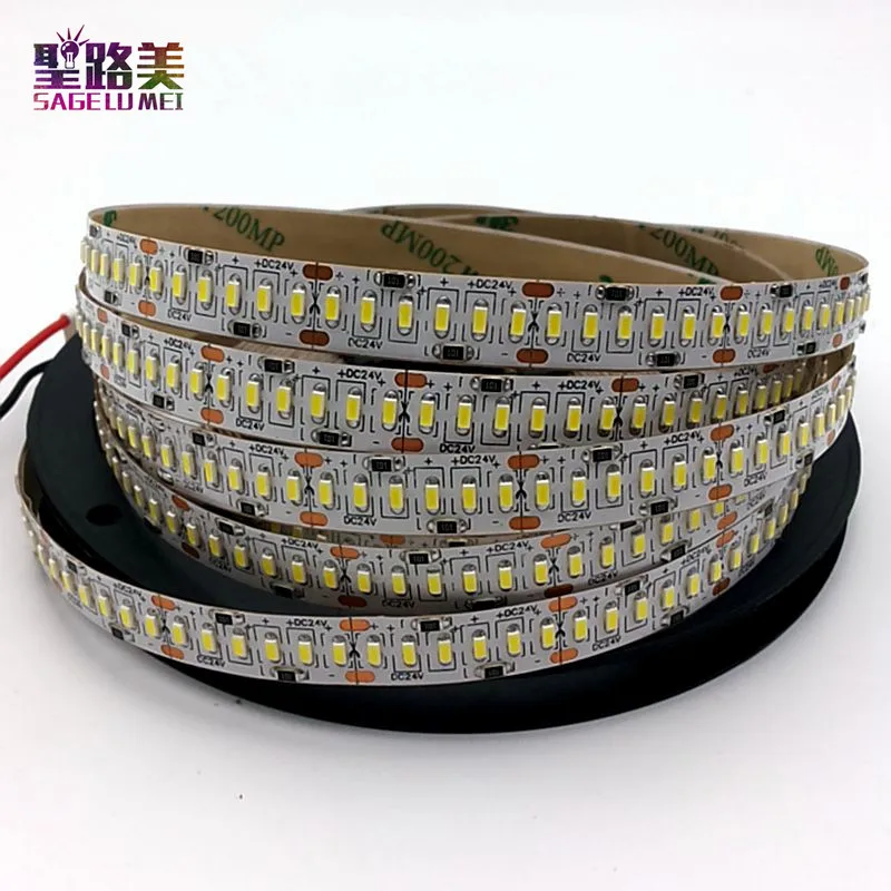 Бесплатная доставка 5 метров/roll SMD 240 led/DC24V 3014 1200 светодиодов высокой яркости IP20 нет Водонепроницаемые гибкие светодиодные с свет клей