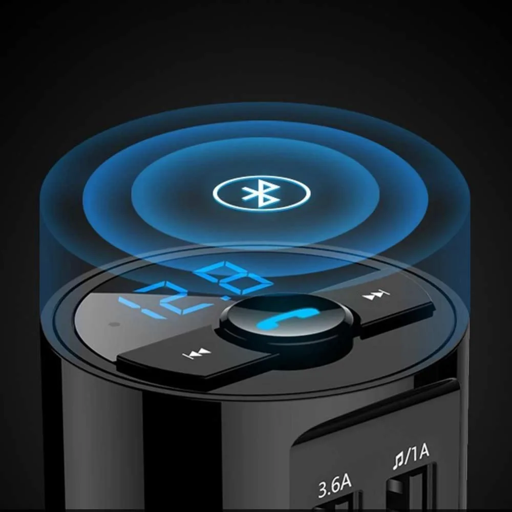 Bluetooth Handsfree Car Kit Dual USB Charger FM Transmitter Radio Adapter Car MP3 Player Hi-Speed USB2.0 Quick Charger