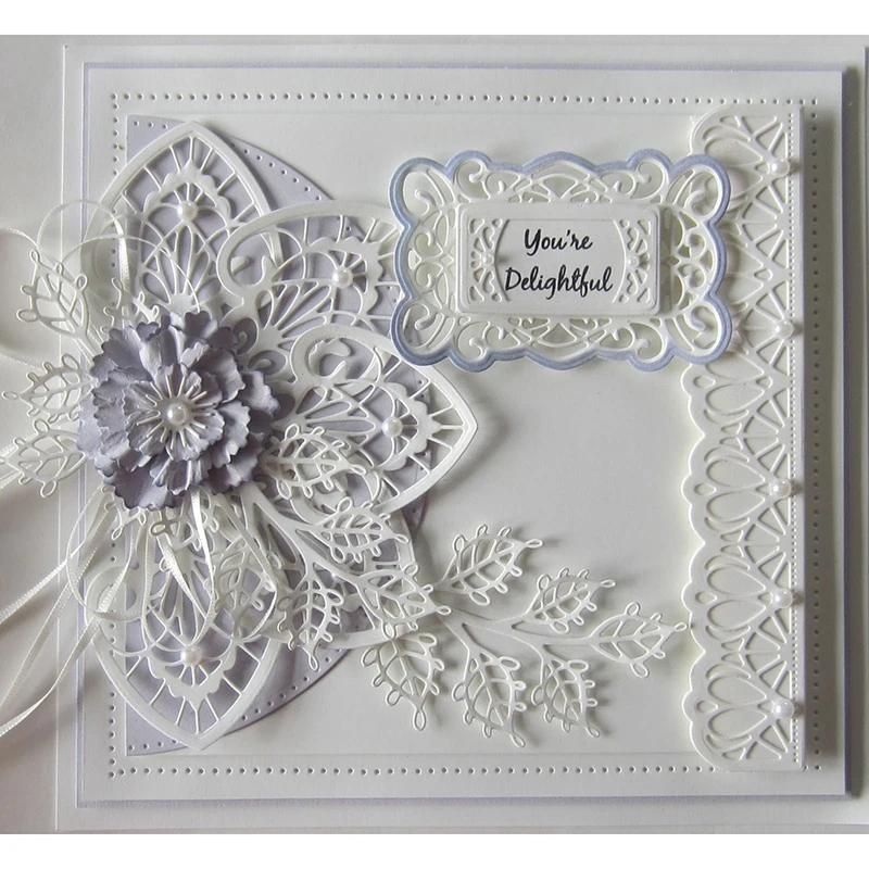 Leaves Metal Cutting Dies Scrapbooking Lace Edged Dies Cut For Diy Embossing Stencils Album Cards craft