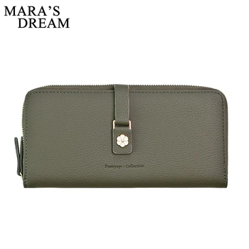 

Mara's Dream Cute Print Floral Women Wallet Long PU Leather Lady Wallets Hasp Solid Coin Purse Credit Card Holder Money Wallets
