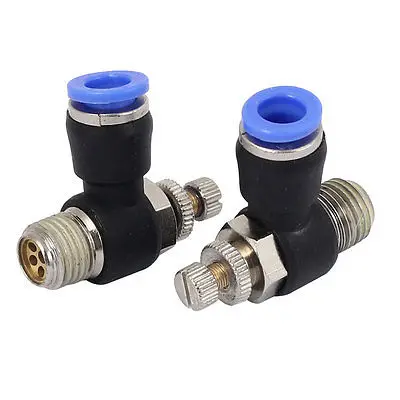 

13mm Threaded Pipe Tube Connector Adjustable Air Speed Control Valve 2pcs