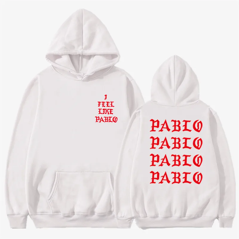 Мне нравится пол Пабло Канье Уэст толстовки для мужчин/женщин модная Толстовка Белый хип хоп Толстовка уличная Harajuku пуловер